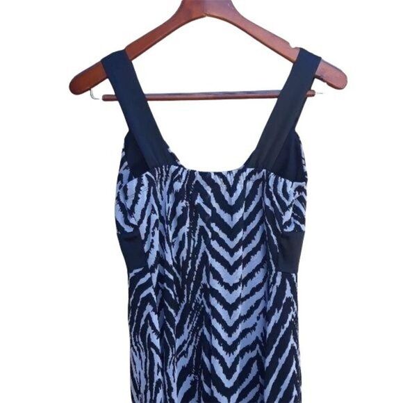 Vtg 90's Enfocus Studio Empire Bow Zebra Print Slip Dress Black Sz 6‎ - Picture 6 of 8